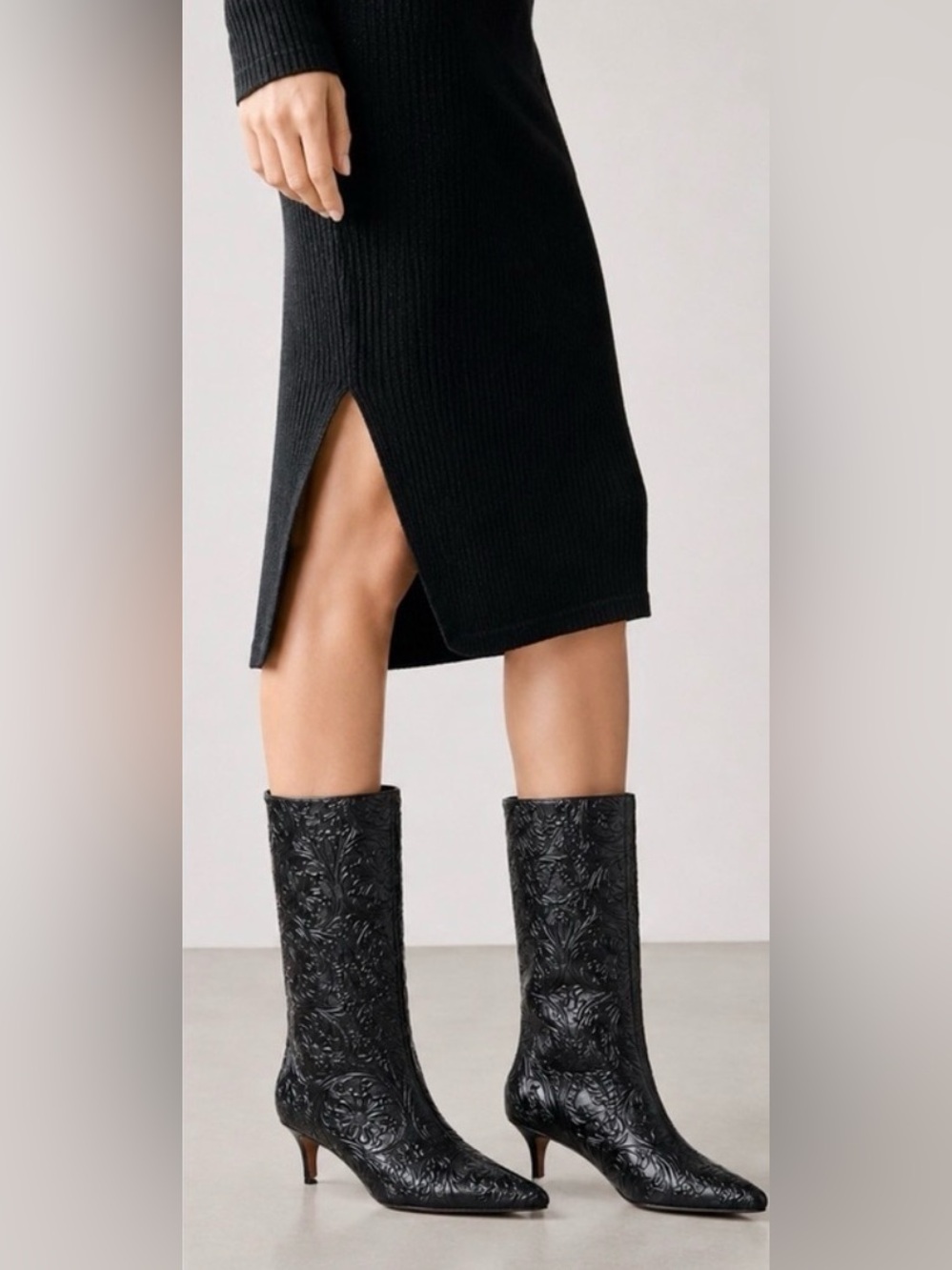 Franco Sarto Amari Floral Embossed Pointed
Toe Boot black size 8 New - Picture 2 of 16